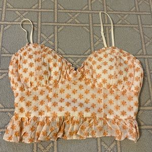 Pink and White Tank Crop Top